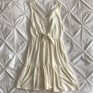 sleeveless tiered front tie dress
